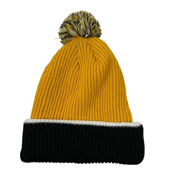 Pittsburgh Steelers New Era Embroidered Beanie Knit Cap Hat Retro Logo NFL Pom - Picture 2 of 4